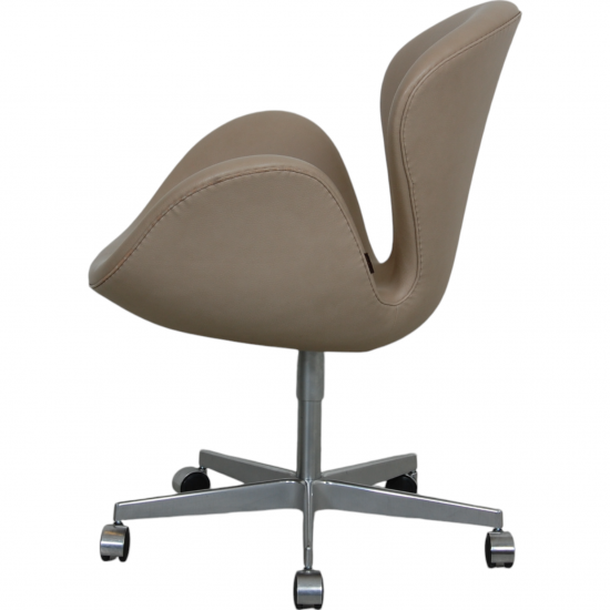 Arne Jacobsen Svane kontorstol i beige læder