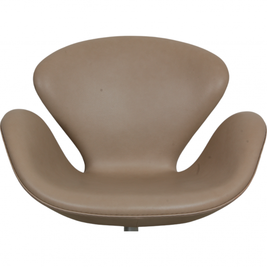 Arne Jacobsen Swan office chair in beige leather