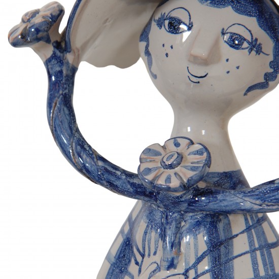 Bjørn Wiinblad ceramic figurine. "fall" in blue "The Seasons"