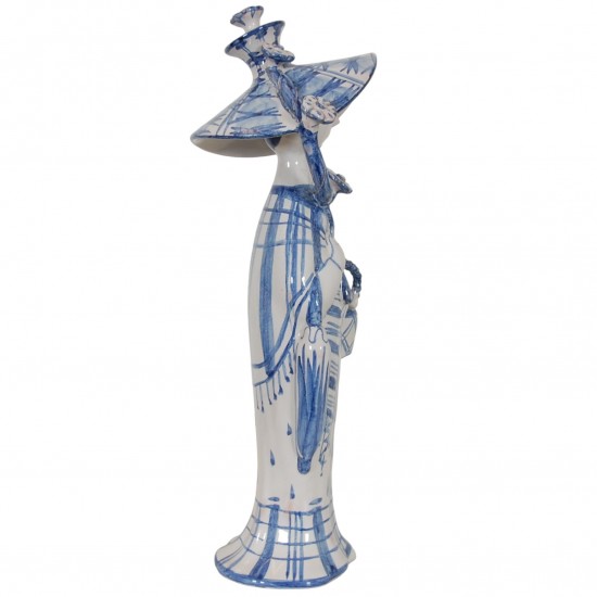 Bjørn Wiinblad ceramic figurine. "fall" in blue "The Seasons"