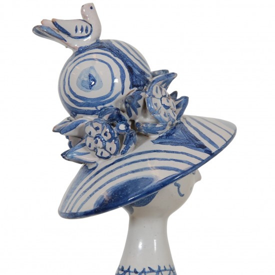 Bjørn Wiinblad ceramic figurine. "spring" in blue "The Seasons"