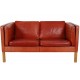 Børge Mogensen 2.seater 2332 sofa in indian red aniline leather