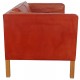 Børge Mogensen 2.seater 2332 sofa in indian red aniline leather