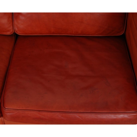 Børge Mogensen 2.seater 2332 sofa in indian red aniline leather