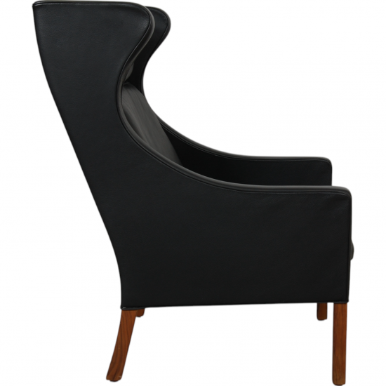 Børge Mogensen 2204 Wingchair in black leather