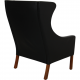 Børge Mogensen 2204 Wingchair in black leather