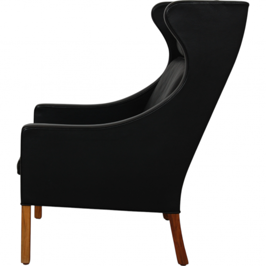 Børge Mogensen 2204 Wingchair in black leather