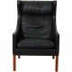 Børge Mogensen 2204 Wingchair in black leather