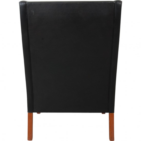 Børge Mogensen 2204 Wingchair in black leather