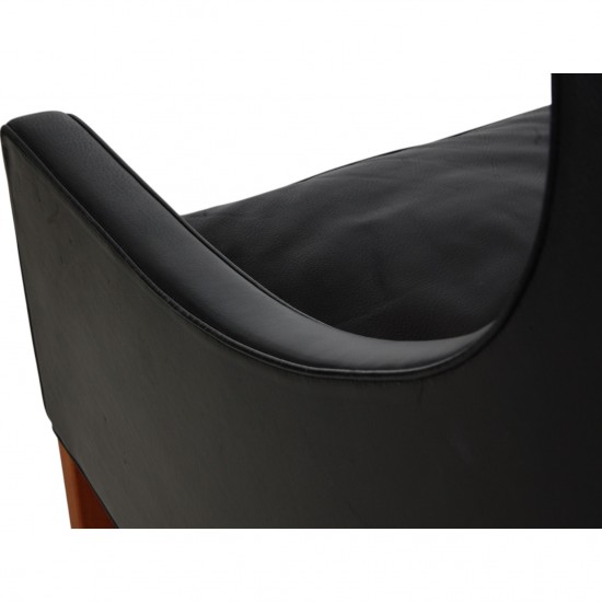 Børge Mogensen 2204 Wingchair in black leather