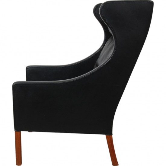 Børge Mogensen 2204 Wingchair in black leather