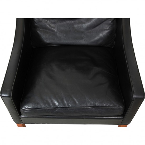 Børge Mogensen 2204 Wingchair in black leather