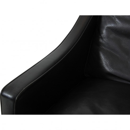 Børge Mogensen 2204 Wingchair in black leather