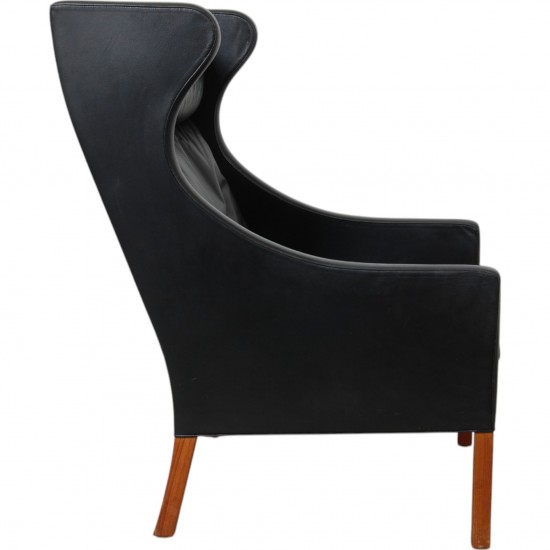 Børge Mogensen 2204 Wingchair in black leather