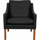 Børge Mogensen 2207 armchair reupholstered in black bizon leather