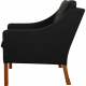 Børge Mogensen 2207 armchair reupholstered in black bizon leather