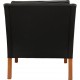 Børge Mogensen 2207 lounge chair upholstered in black leather