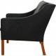 Børge Mogensen 2207 lounge chair upholstered in black leather