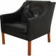 Børge Mogensen 2207 lounge chair upholstered in black leather