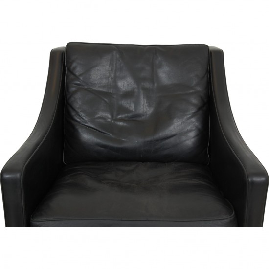 Børge Mogensen 2207 lounge chair in black leather