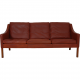 Børge Mogensen 3.seater 2209 sofa in dark red leather