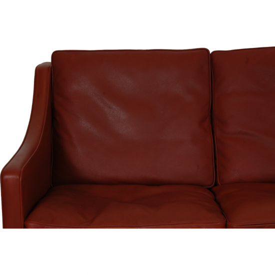 Børge Mogensen 3.seater 2209 sofa in dark red leather