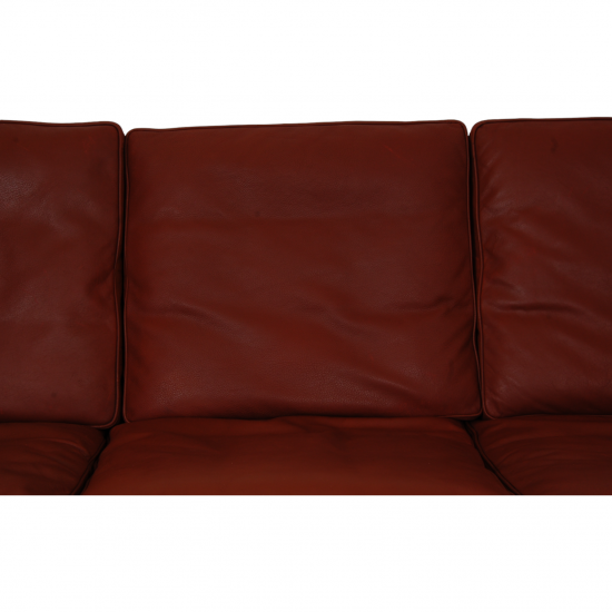 Børge Mogensen 3.seater 2209 sofa in dark red leather