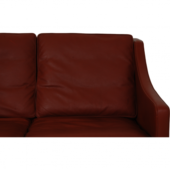 Børge Mogensen 3.seater 2209 sofa in dark red leather