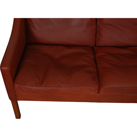 Børge Mogensen 3.seater 2209 sofa in dark red leather