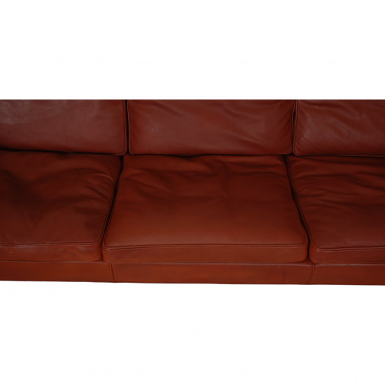 Børge Mogensen 3.seater 2209 sofa in dark red leather