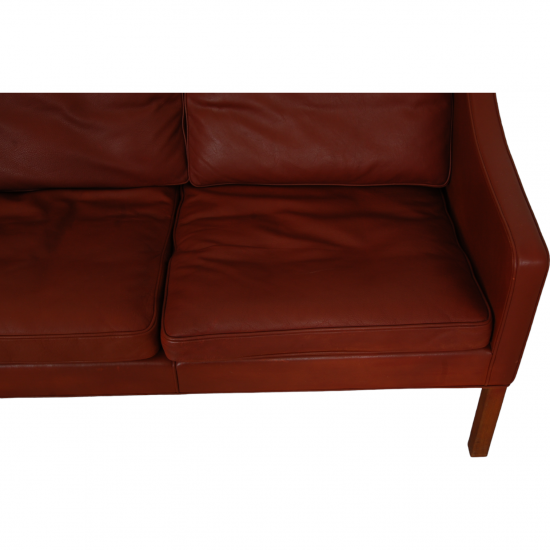 Børge Mogensen 3.seater 2209 sofa in dark red leather