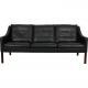 Børge Mogensen 3.seater 2209 sofa in black leather