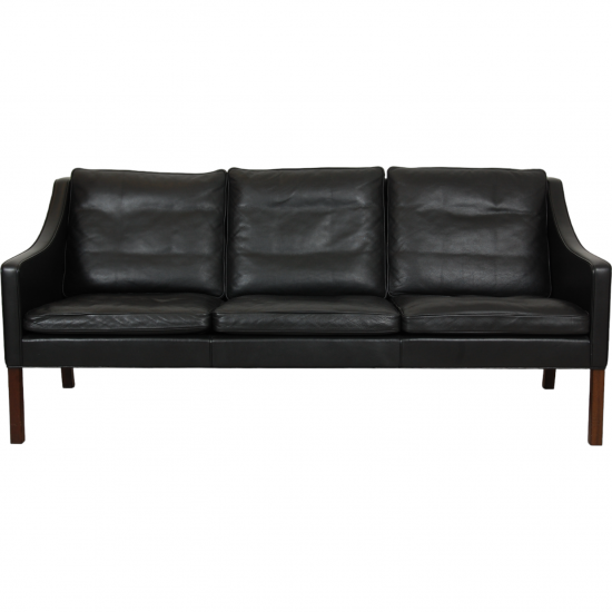 Børge Mogensen 2209 3.seater sofa in black leather