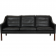 Børge Mogensen 2209 3.seater sofa in black leather