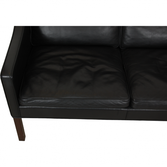 Børge Mogensen 2209 3.seater sofa in black leather