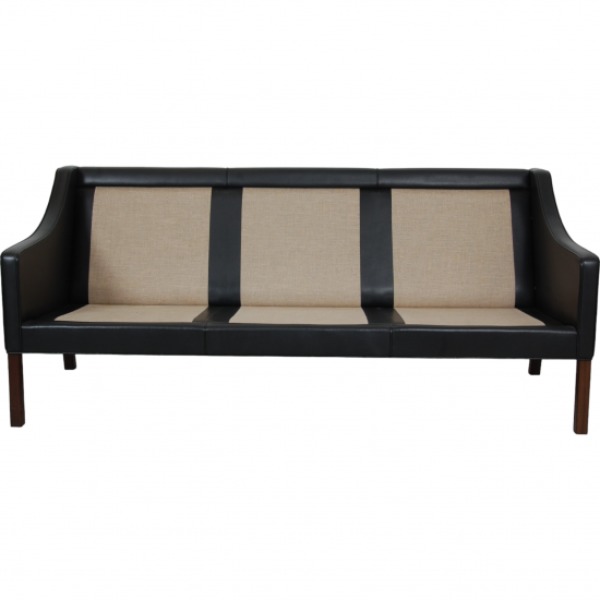 Børge Mogensen 2209 3.seater sofa in black leather