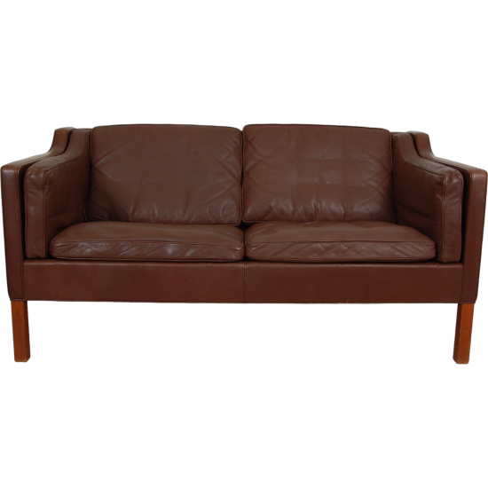 Børge Mogensen 2.seater sofa model 2212 in brown leather