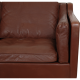 Børge Mogensen 2.seater sofa model 2212 in brown leather