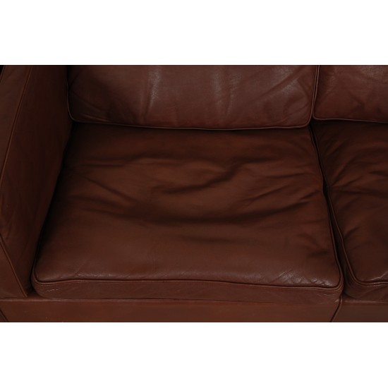 Børge Mogensen 2.seater sofa model 2212 in brown leather