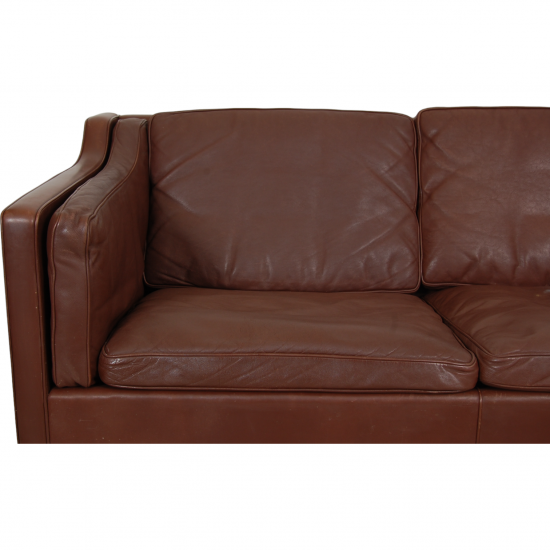 Børge Mogensen 2.seater sofa model 2212 in brown leather