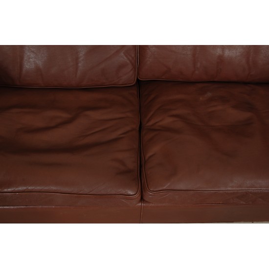 Børge Mogensen 2.seater sofa model 2212 in brown leather