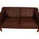 Børge Mogensen 2.seater sofa model 2212 in brown leather