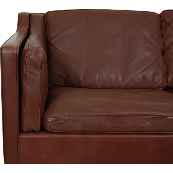 Børge Mogensen 2.seater sofa model 2212 in brown leather