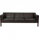 Børge Mogensen 2213 3.seater sofa in dark brown leather