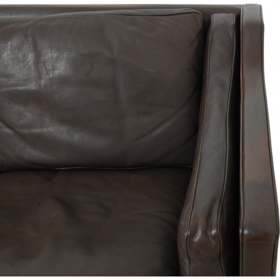 Børge Mogensen 2213 3.seater sofa in dark brown leather