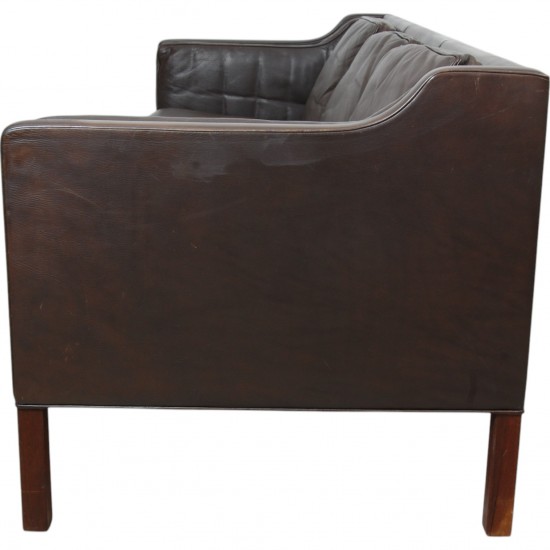 Børge Mogensen 2213 3.seater sofa in dark brown leather