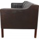 Børge Mogensen 2213 3.seater sofa in dark brown leather