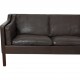 Børge Mogensen 2213 3.seater sofa in dark brown leather