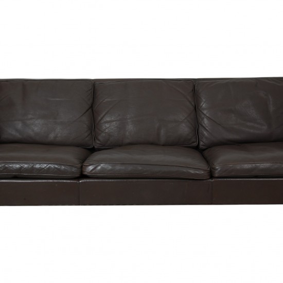 Børge Mogensen 2213 3.seater sofa in dark brown leather