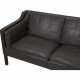 Børge Mogensen 2213 3.seater sofa in dark brown leather